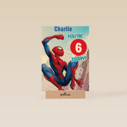 Spiderman verjaardagskaart 6 today