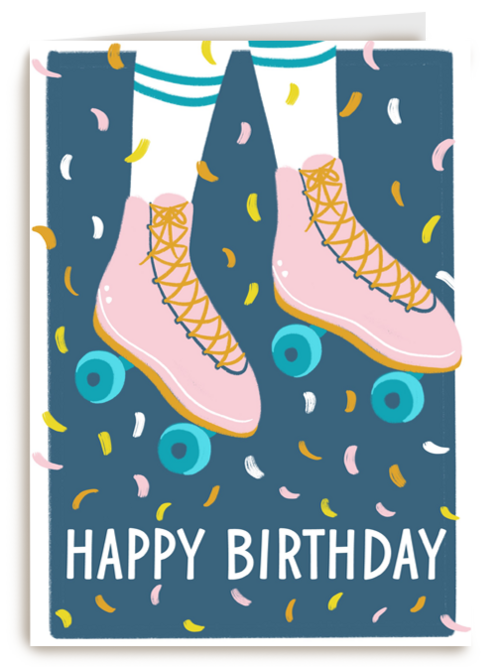 Verjaardagskaart Hallmark | Verjaardagskaart Hip Happy Rollerskates Birthday