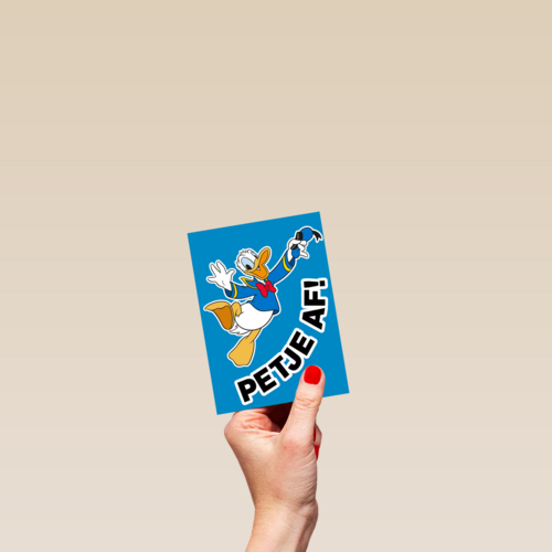 Complimentkaart Donald Duck petje af