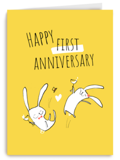 happy first anniversary with these rabbits