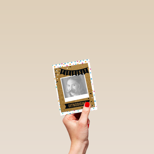 vrolijke confetti kaart met een slinger