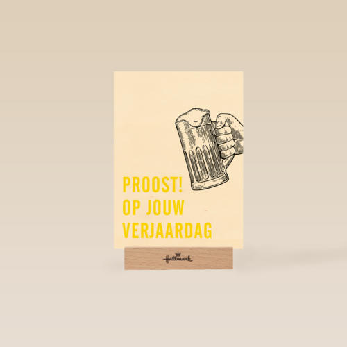 Verjaardagskaart man hip Proost op jouw verjaardag