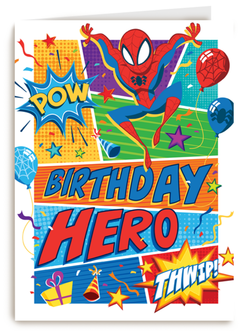 spiderman kaart birthday hero