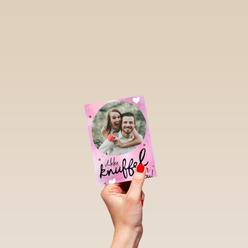 valentijnskaart foto dikke knuffel voor jou