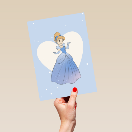 prinses kaart disney verjaardag blanco assepoester