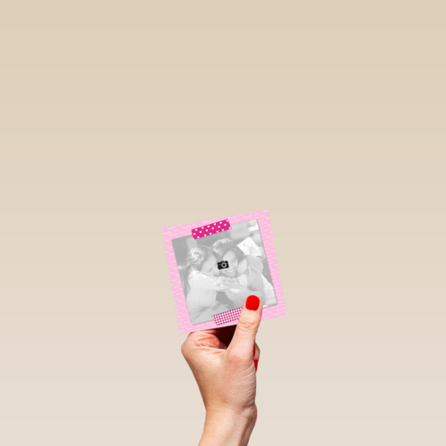 fotokaart roze fotokader