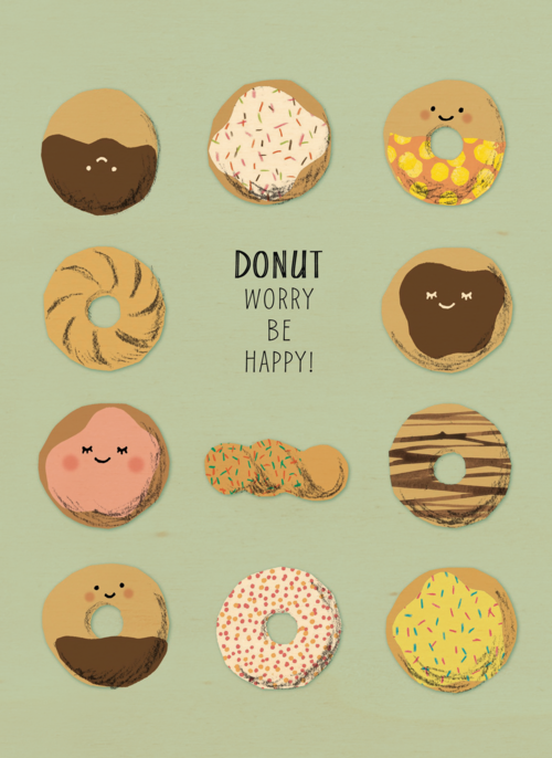Houten Kaart | Donut Worry Be Happy