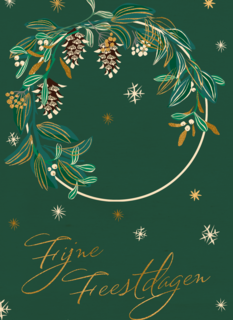 Stijlvolle kerstkaart kerstkrans