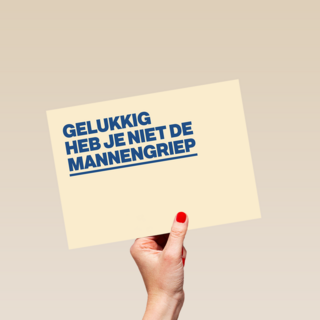 beterschap kaart grappig gelukkig heb je niet de mannengriep