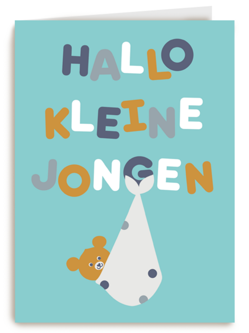 Hallo kleine jongen geboortefelicitatie