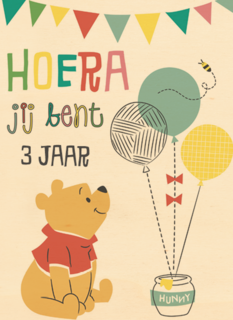 winnie the pooh hoera jij bent zoveel jaar