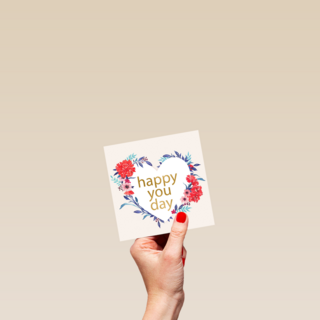 hart met bloemen happy you day