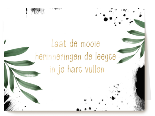 Condoleancekaart Laat de herinneringen de leegte in je hart vullen