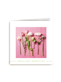 lente bloemen op roze achtergrond