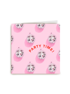 verjaardag kaart hip party time discobol