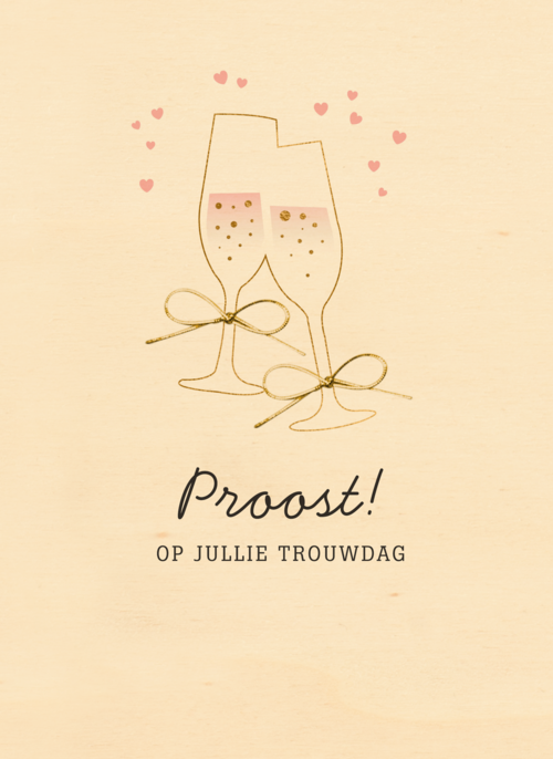 Houten Kaart Huwelijksjubileum | Houten Kaart Hallmark | Huwelijksjubileum | Proost Op Jullie Trouwdag