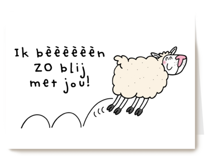 valentijnskaart klassiek ik beeeeeen zo blij met jou