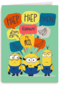 Verjaardagskaart de Minions hiep hiep hoera banana