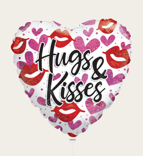 Ballon Hart Hugs and Kisses Roze