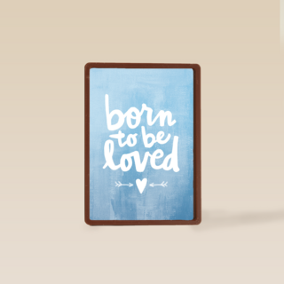 geboortekaartje born to be loved blauw