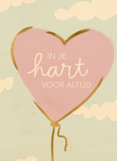 moederdag kaart herinnering in je hart voor altijd