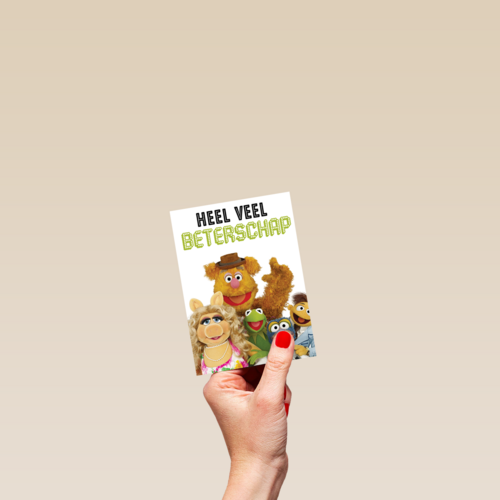 beterschap kaart muppets kermit miss piggy