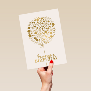 Gouden boom met Happy Birthday