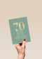 Verjaardagskaart 70 groen gouden letters