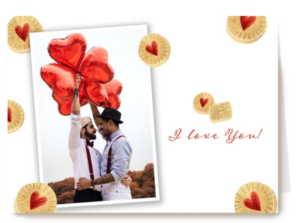 Fotokaart Valentijnsdag fotokader met hartjes