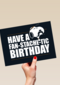 Verjaardagskaart man Snoopy fan stache tic birthday