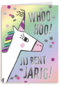 woohoo jij bent jarig met een regenboog eenhoorn