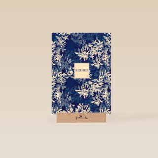 Sterkte kaart wit blauwe bloemen