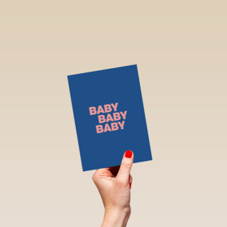 And C Baby Baby Baby kaart blauw