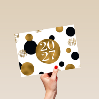 Nieuwjaar 2027 gouden ballen