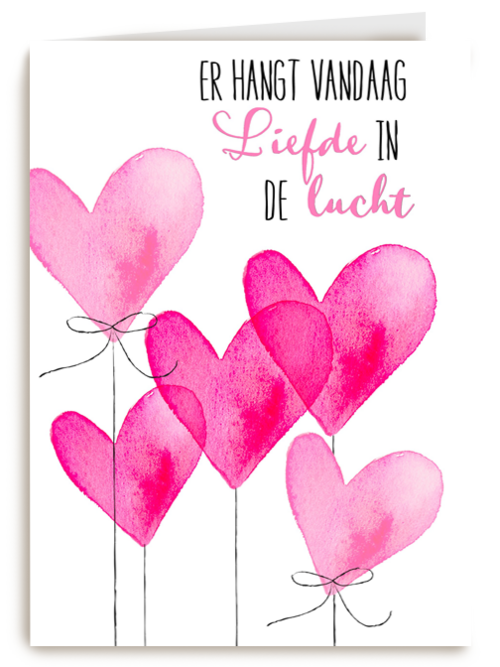Trouwdagkaart Er hangt vandaag liefde in de lucht