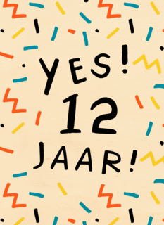 Verjaardagskaart meisje jongen 12 yes