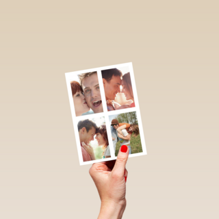 dubbele fotokaart staand vier gelijke foto