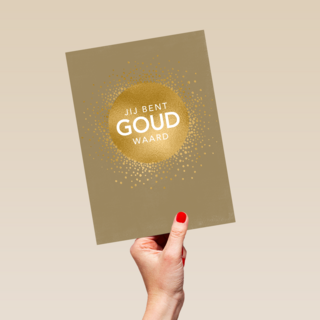 moederdag kaart stijlvol jij bent goud waard gouden cirkel