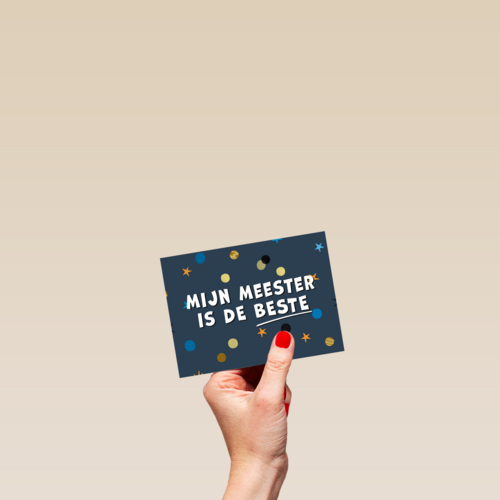 mijn meester is de beste met eze confettikaart