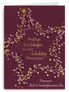 zakelijke kerstkaart met ster en eigen tekst