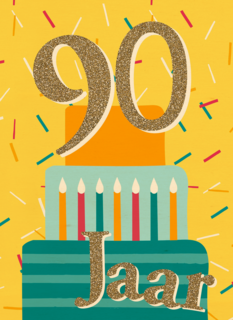 verjaardagskaart 90 jaar met cadeautjes