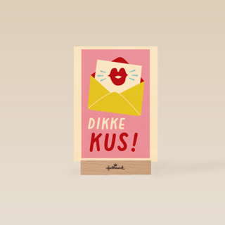 Zomaar kaartje dikke kus roze
