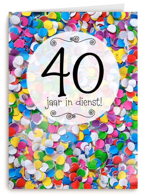 confetti 40 jaar in dienst