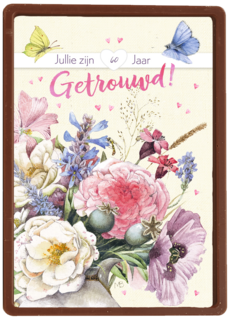 Huwelijkskaart 60 jaar getrouwd Marjolein Bastin