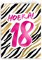 Verjaardagskaart Hoera 18 meisje vrouw