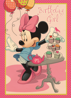 minnie mouse deelt cupcakes uit