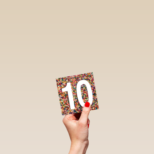 prodo design 10 jaar oud met leuke confetti balletjes