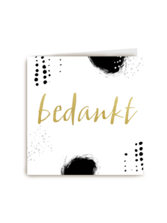 bedankt kaart zakelijk zwart wit gouden letters
