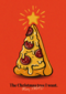 Kerstboom van pizza