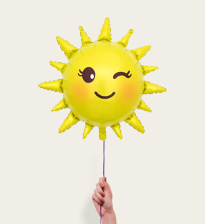 Ballon Knipogende Zon Geel